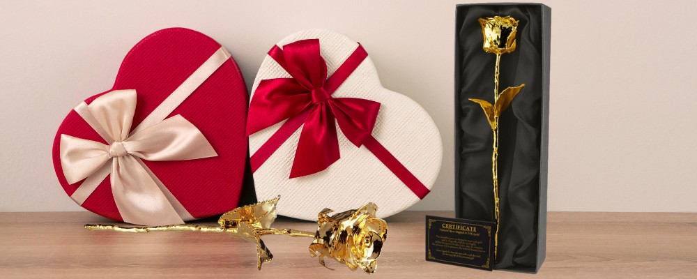 Goldene Rose - das perfekte Geschenk zum Valentinstag
