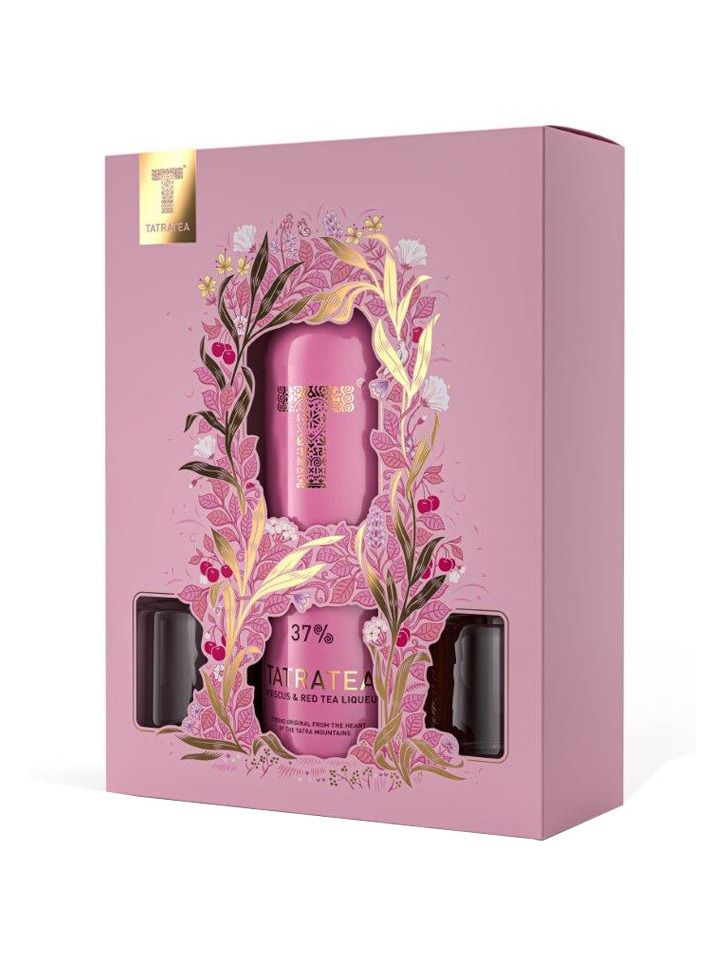 Tatratea Hibiscus & Red Tea liquer 37% 0,7 l + 2 Gläser