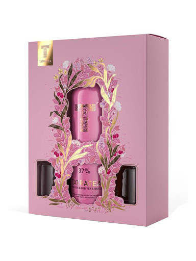 Tatratea Hibiscus & Red Tea liquer 37% 0,7 l + 2 Gläser