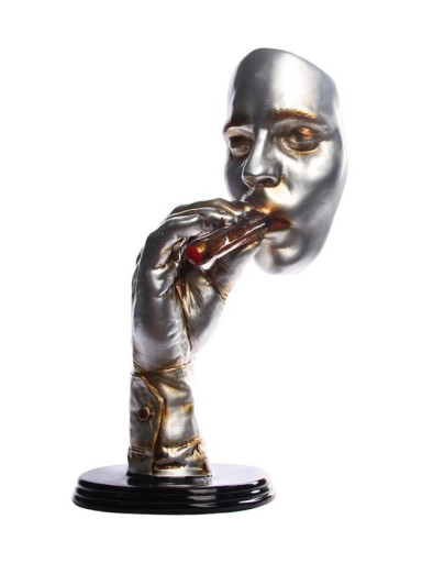 Abstract Art Sculpture The Smoking One White