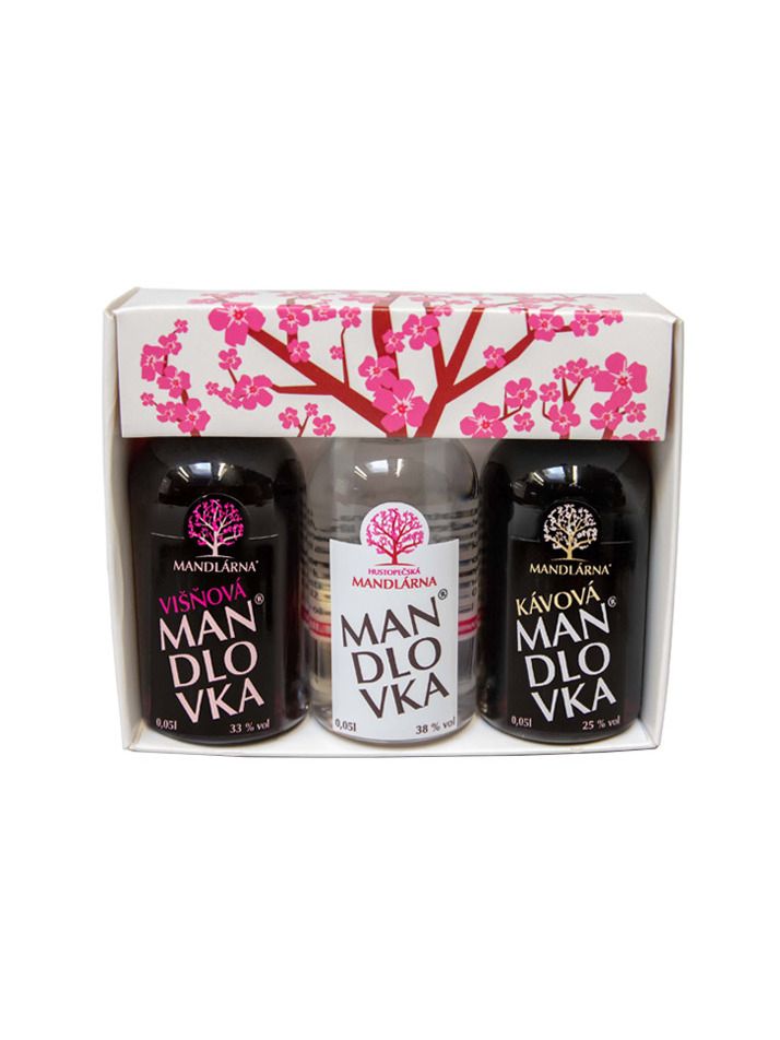 Mandlovka Mandellikör Set 1x 0,05l 38% +1x 0,05l 25% +1x 0,05l 33%