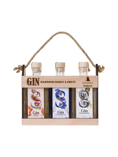 Svachovka Gin  Set : Chili + Levandule+Waxwing 3 x 0,2 l 44,33%
