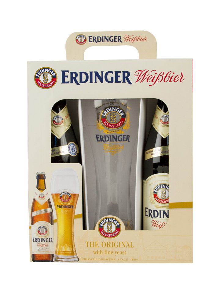 Erdinger Präsentkarton 2x0,5L 5,3% + 1 Glass