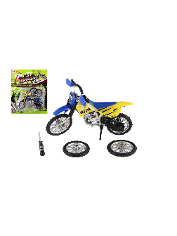 Motorrad mit Zubehör Metall/Kunststoff 12cm
