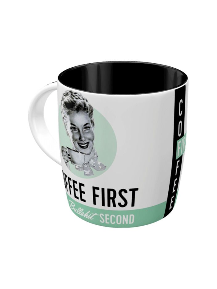Tasse 340ml Coffee First, Bullshit Second