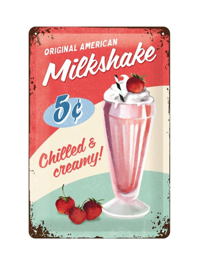 Blechschild 30x20cm Milkshake