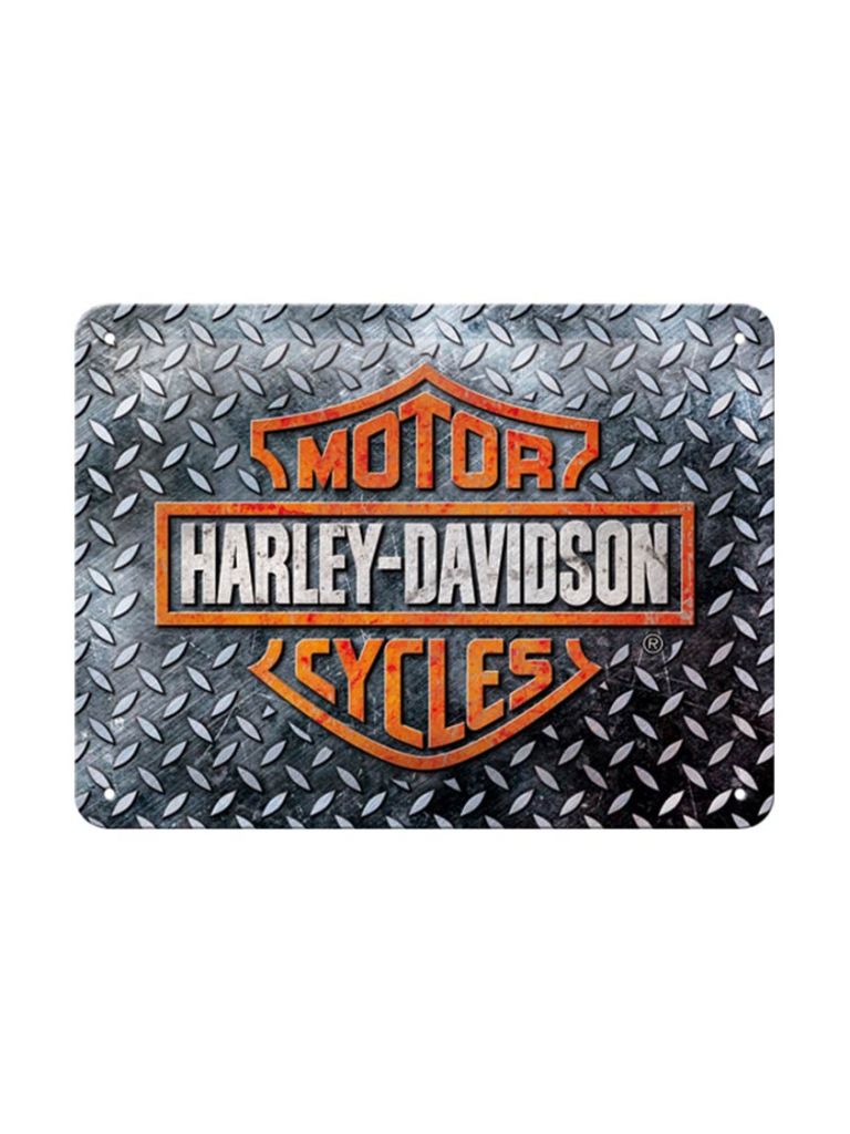 Blechschild 15x20 cm Harley-Davidson (Diamond Plate)