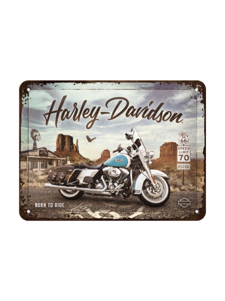 Blechschild 15x20 cm Harley-Davidson Route 66 Road King Classic