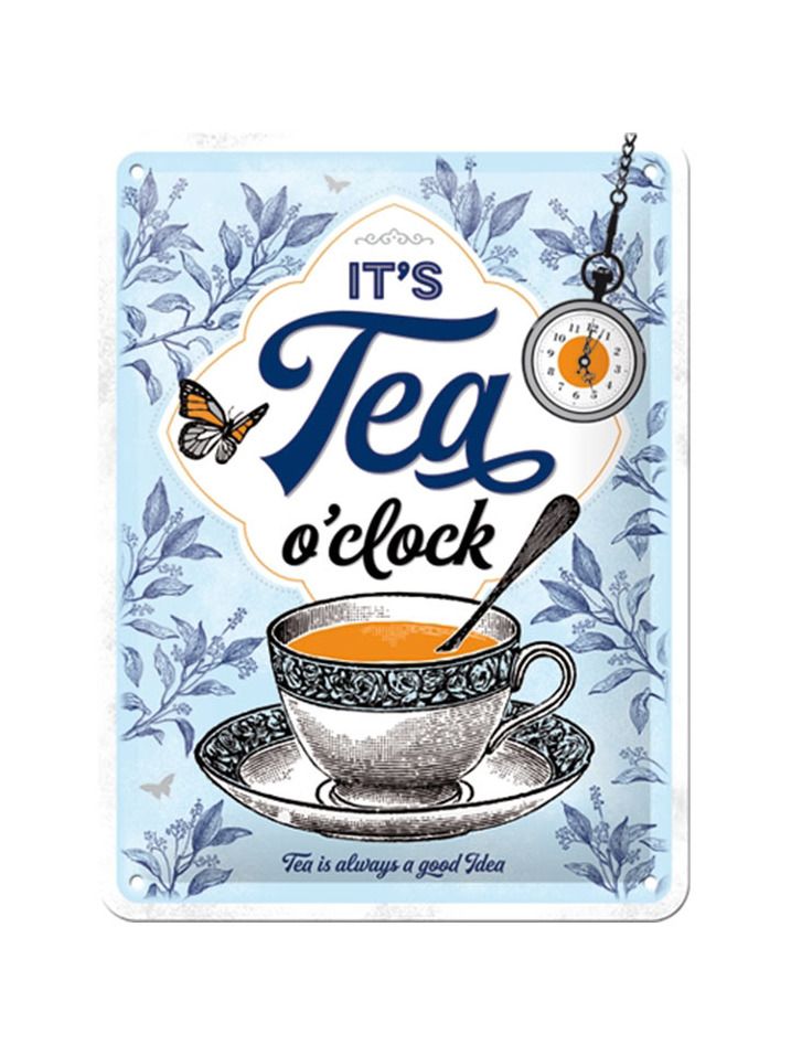Blechschild 15x20 cm It's Tea O'Clock 