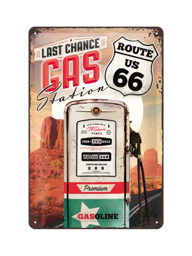 Blechschild 20x30 Route 66 (Gas Station) 