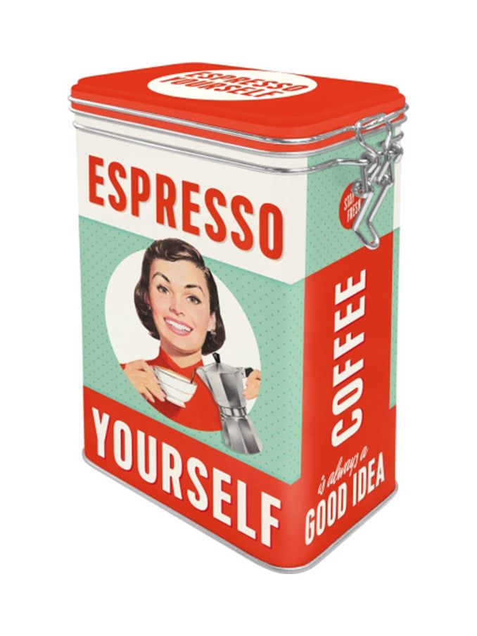 Blechdose mit Klip Espresso Yourself