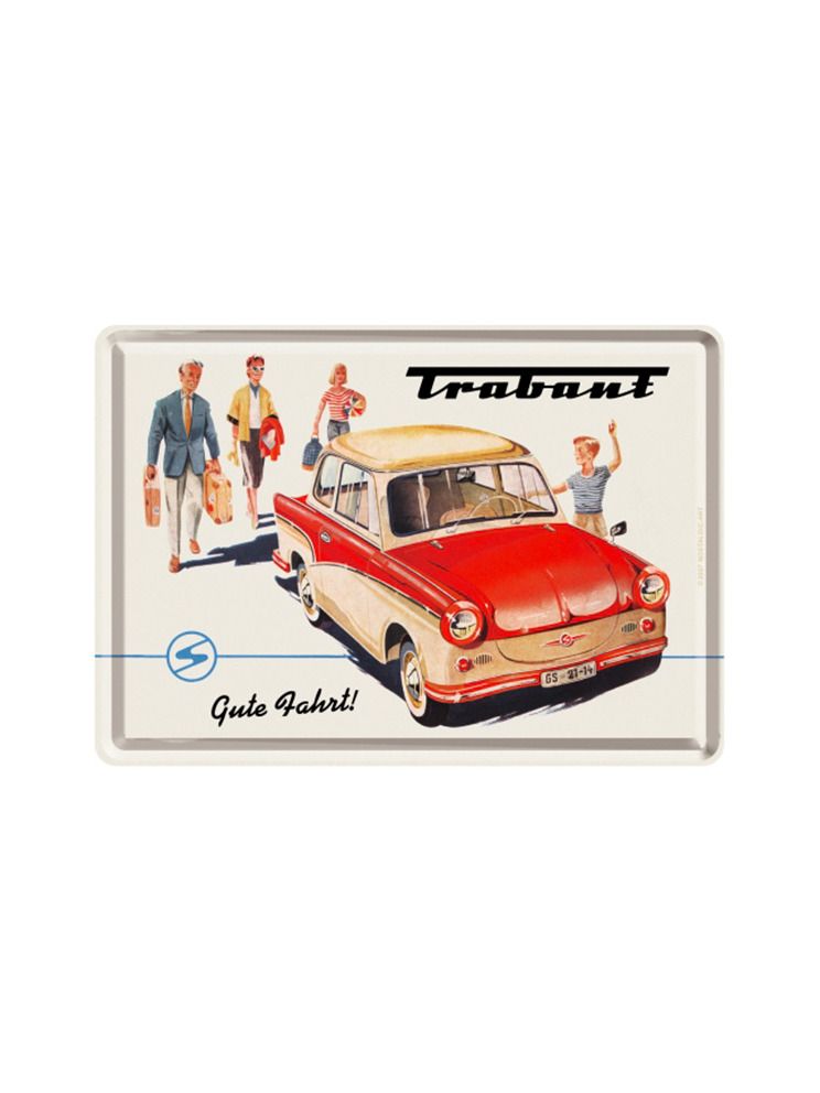 Blechschild Postkarte 10x14cmTrabant 