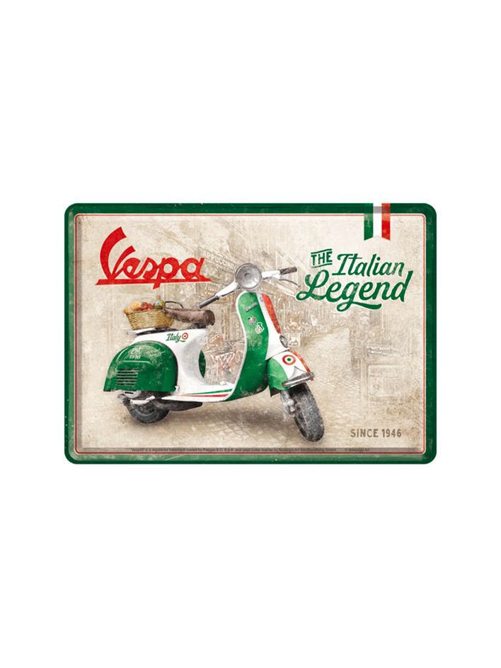 Blechschild Postkarte 10x14cm Vespa (Italian Legend)