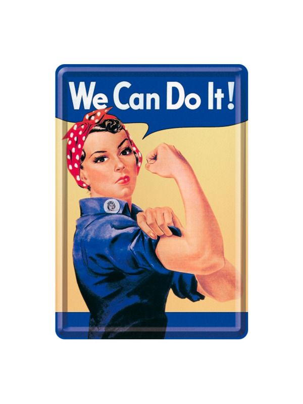 Blechschild Postkarte 10x14cm We Can Do It!