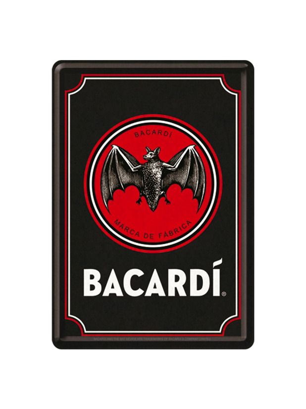 Blechschild Postkarte 10x14cm Bacardi