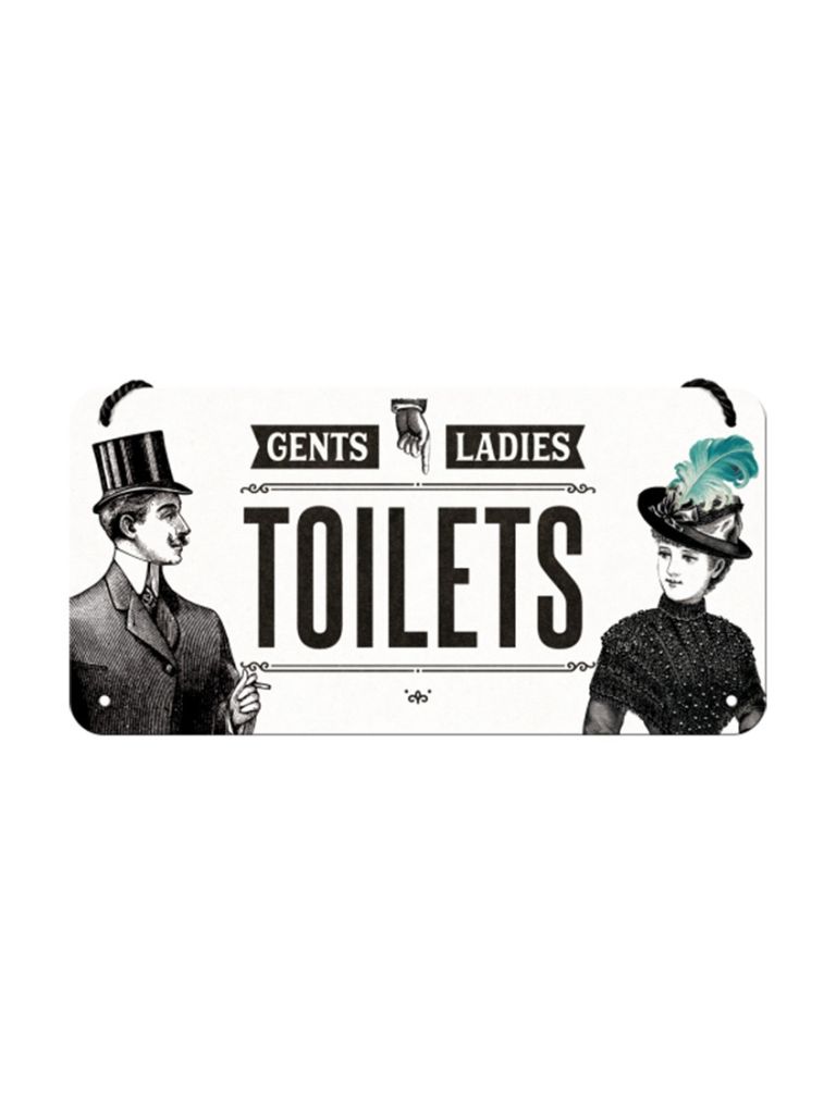 Hängeschild 10x20cm Gents and Ladies Toilets 
