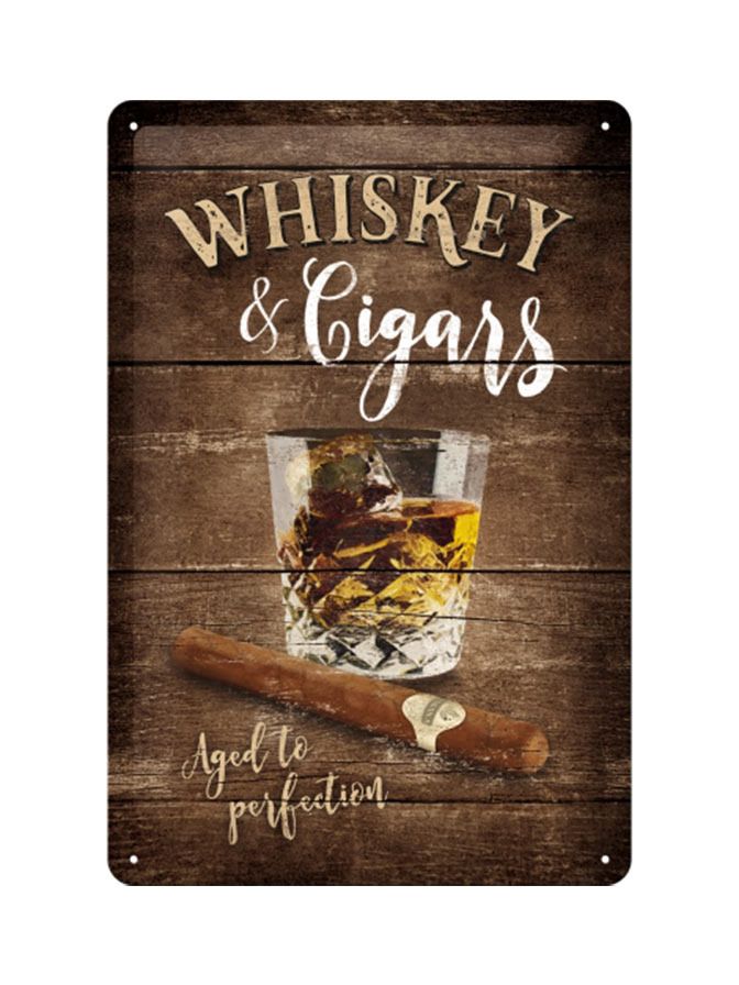 Blechschild 20x30cm Whiskey & Cigars