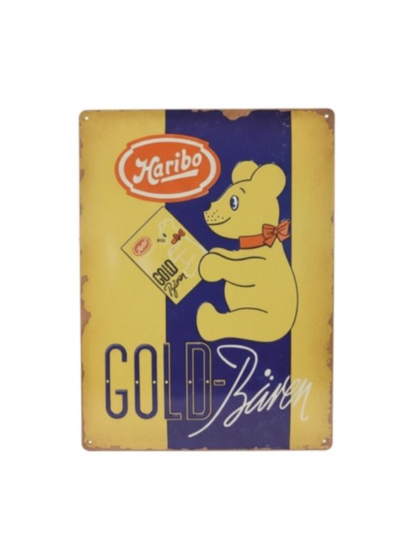 Blechschild 30x40 HARIBO Goldbären Vintage Gold