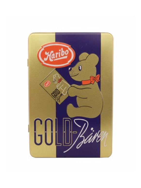 Blechdose flach HARIBO Goldbären Vintage Gold