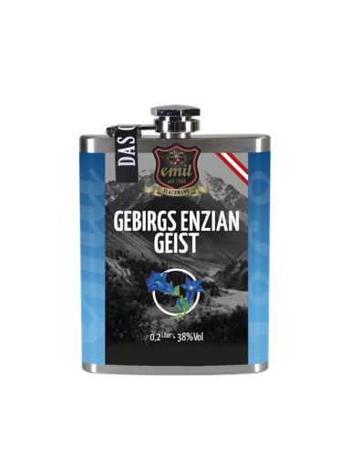 Emil Gebirgs Enzian Schnaps 0,2l 38% Flachmann