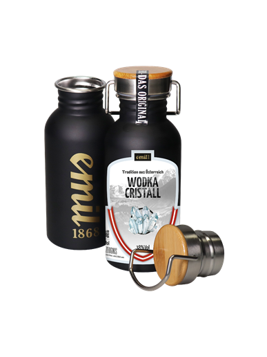 Emil Wodka Cristall 0,5l 38% TÖ Edelstahl Kanne