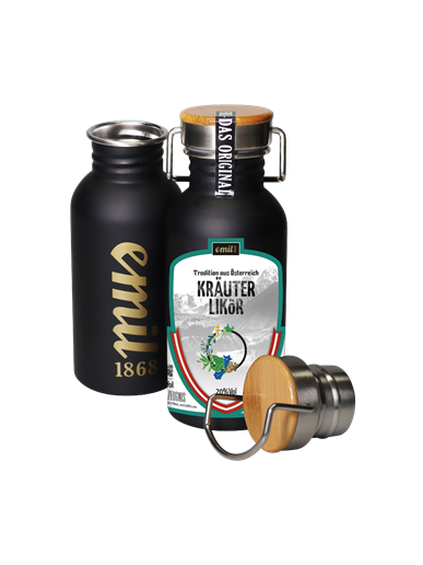 Emil Kräuter Likör 20% 0,5 l Edelstahl Kanne