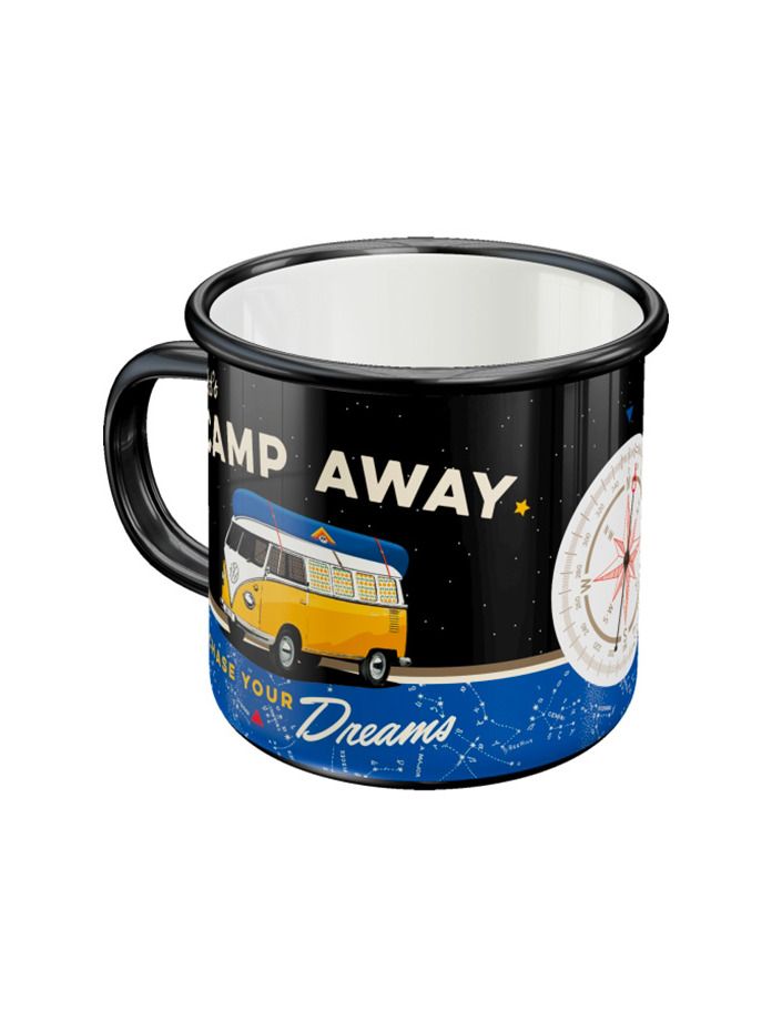 Metall Tasse VW Bulli Let's Camp Away Night