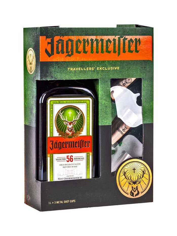Jägermeister + 3x Glass 1L 35%