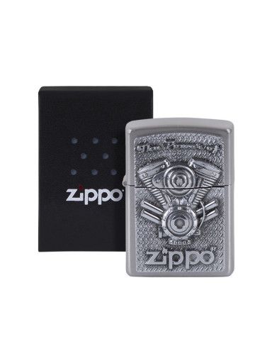 ZIPPO street cr. Plakette "The Power of V Motor" 2005714