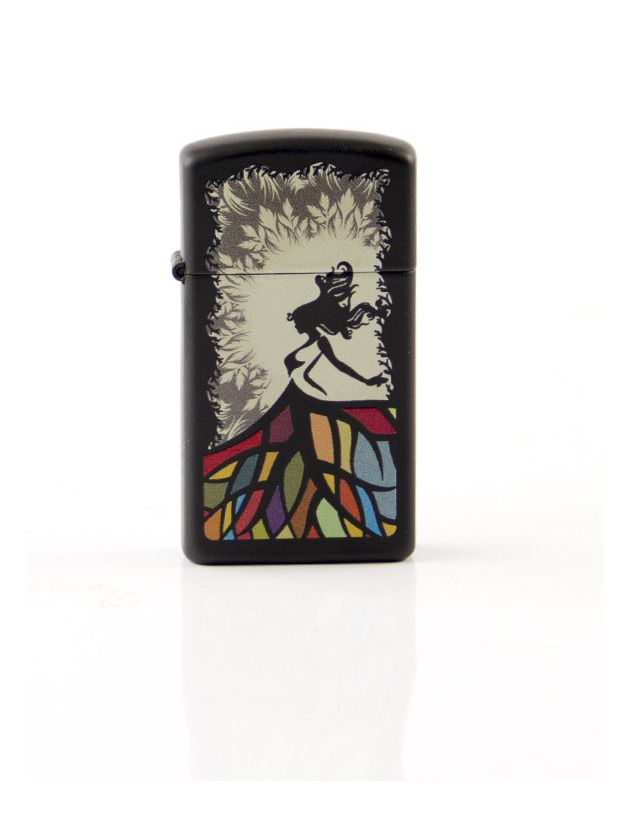 Zippo Slim schwarz color "Dancing Lady" 60002070