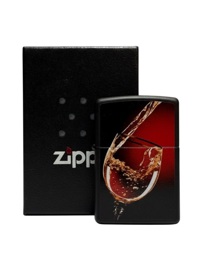 Zippo schwarz matt col.  Glass of wine 2002495