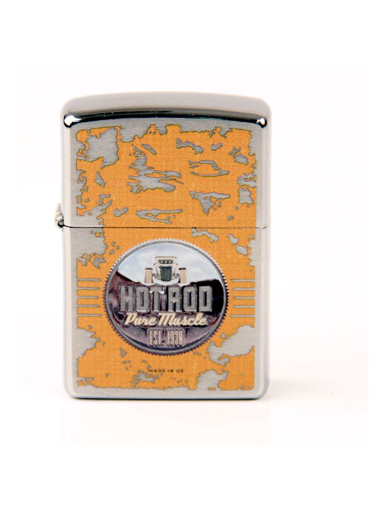 Zippo chrom gebürstet color "Hot rod - Pure muscle" 60002495