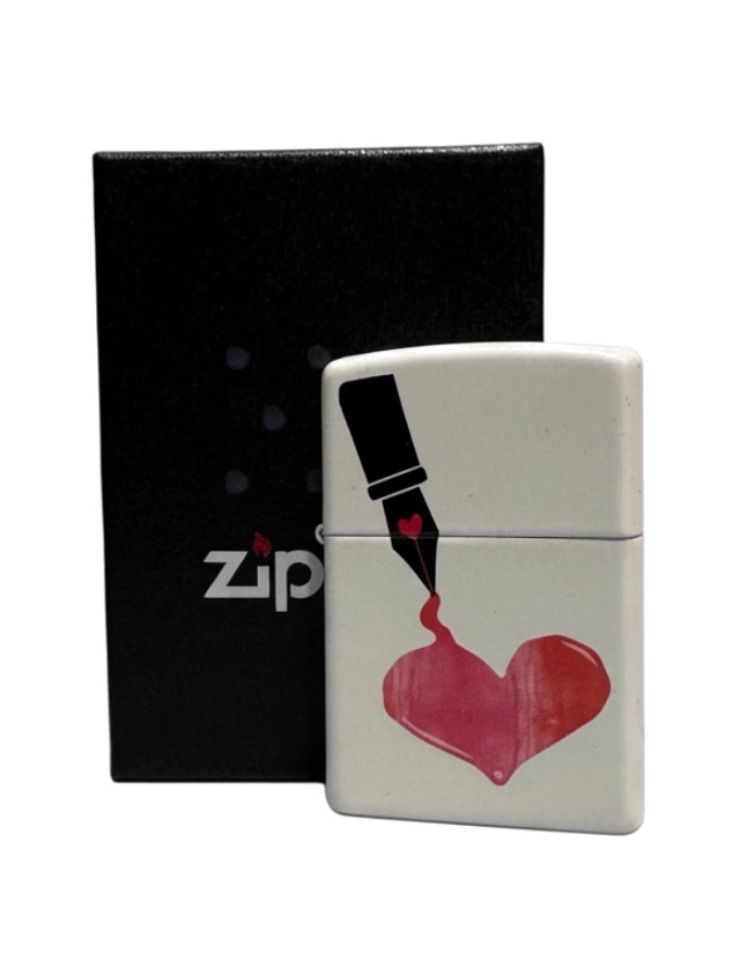 Zippo weiß matt color "Inked Heart" 60002483