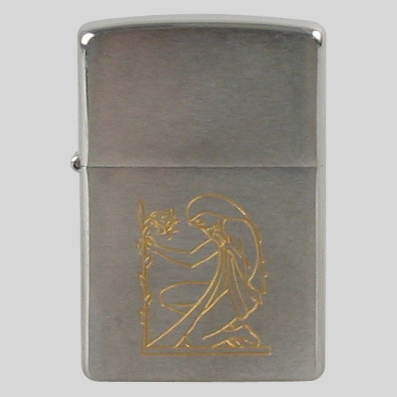 Zippo chrom gebürstet graviert Jungfrau