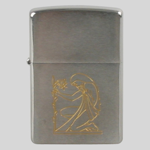 Zippo chrom gebürstet graviert Jungfrau