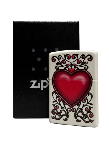 Zippo weiß col.  Heart Ornamental 2002779