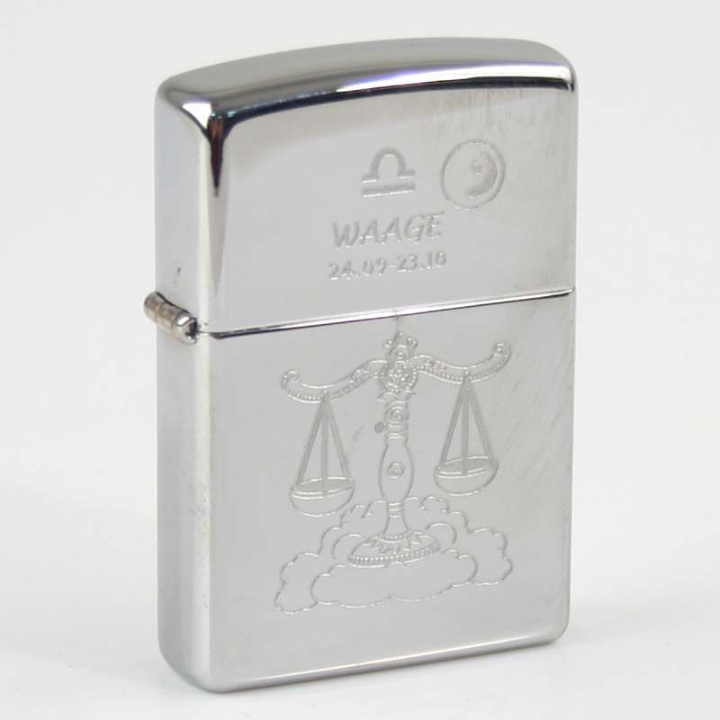 ZIPPO chrom poliert Waage Ha in kleiner Holzbox