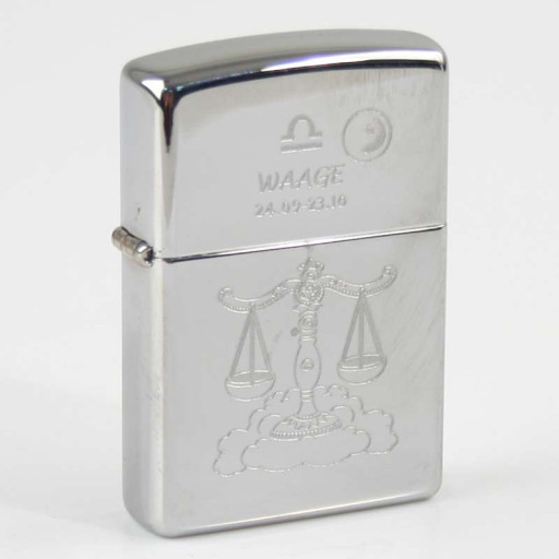 ZIPPO chrom poliert Waage Ha in kleiner Holzbox