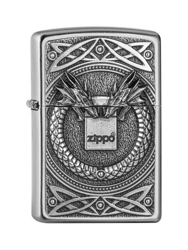 ZIPPO satin finish Emblem "Dragons/Zippo" 2007435